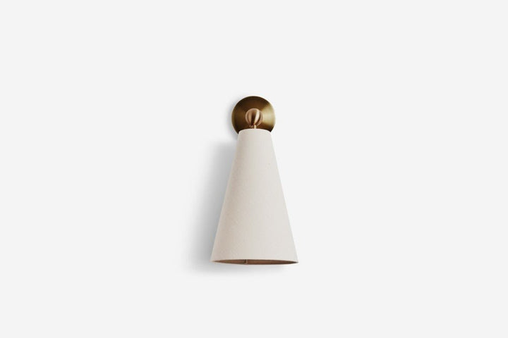 Pendolo Wall Sconce - Workstead Wall Sconces - Medium - Natural Linen - Lost Brass - HORNE
