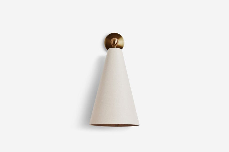 Pendolo Wall Sconce - Workstead Wall Sconces - Small - Natural Linen - Hewn Brass - HORNE