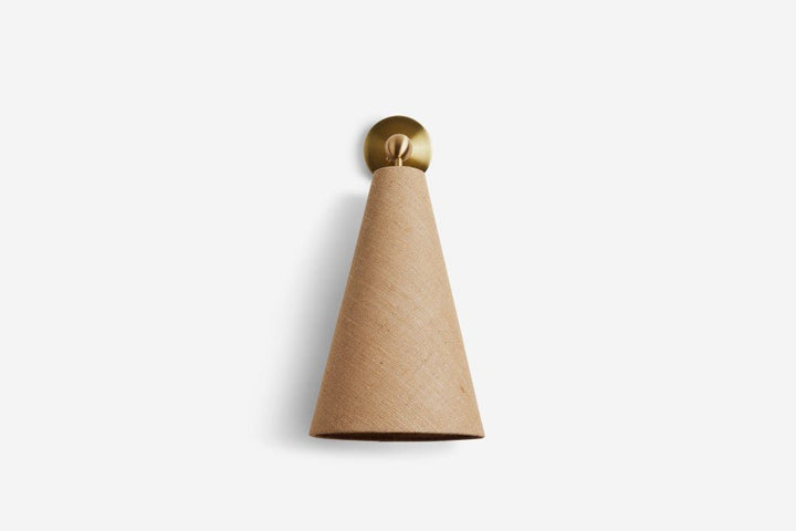 Pendolo Wall Sconce - Workstead Wall Sconces - Large - Natural Burlap - Hewn Brass - HORNE