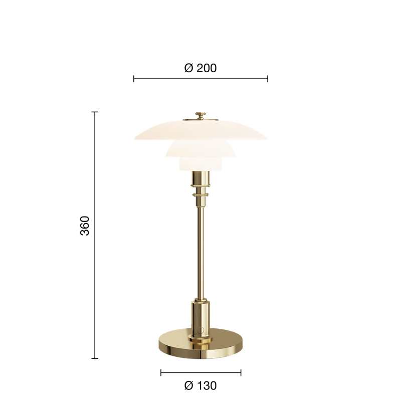PH 2/1 Portable Lamp - Louis Poulsen Table + Task - Brass - HORNE