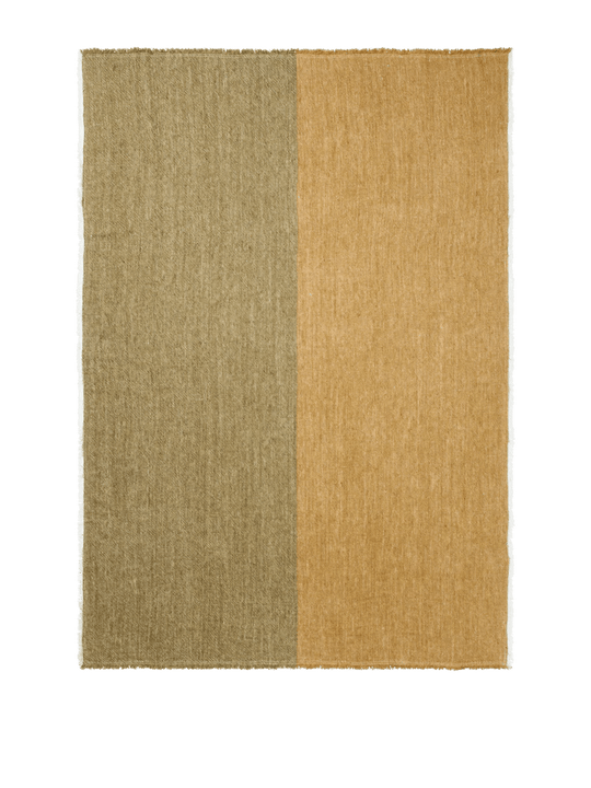 Pila Linen Throw - Ferm Living Blankets + Throws + Pillows - Khaki/Aged Gold - HORNE