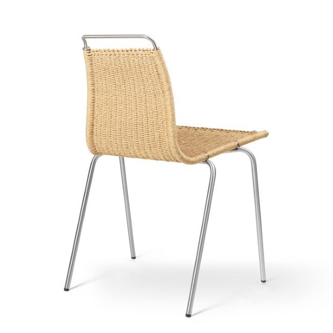 PK1 Chair - Natural Paper Cord - Carl Hansen & Son Chairs - stainless steel - HORNE