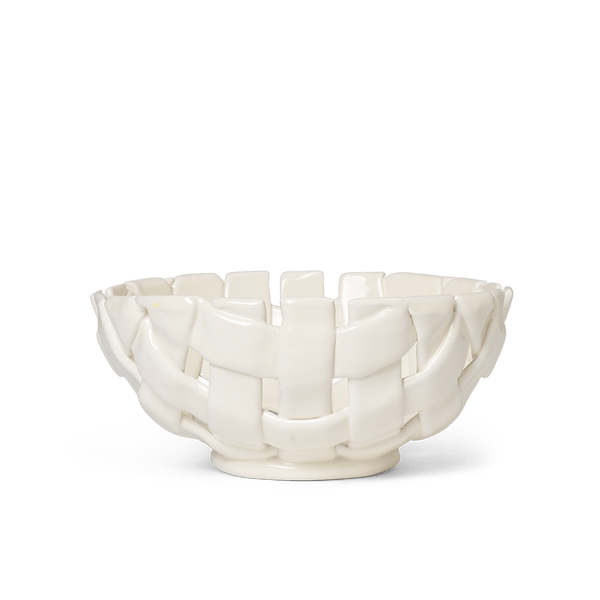 Plait Bowl - Ferm Living - Serveware - 9.4" Diameter - Off - White - HORNE