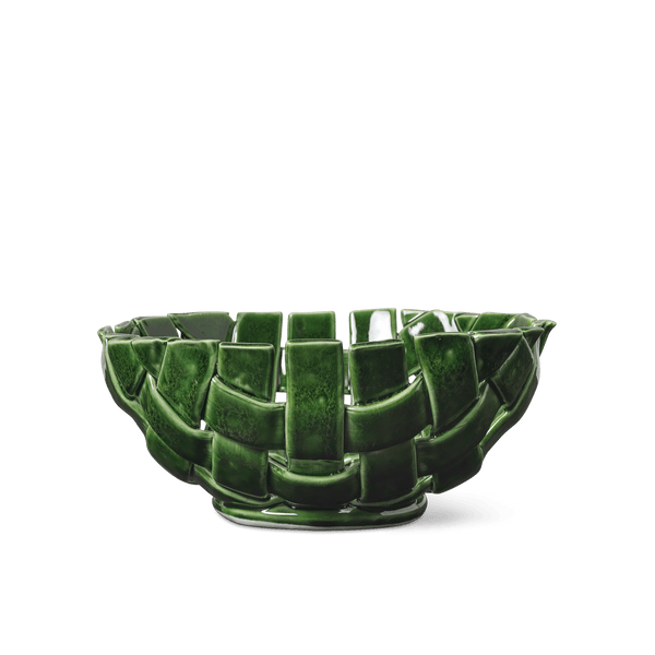 Plait Bowl - Ferm Living - Serveware - 9.4" Diameter - Emerald Green - HORNE