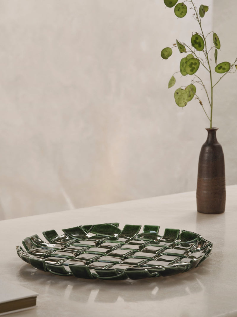 Plait Platter - Ferm Living - Serveware - Emerald Green - HORNE