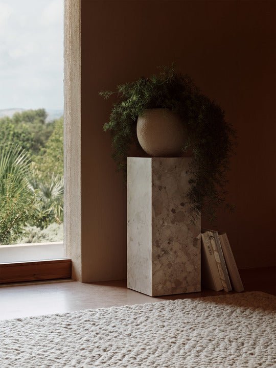 Plinth - Audo Copenhagen - Tables + Desks - Tall - Calacatta Viola Marble - HORNE