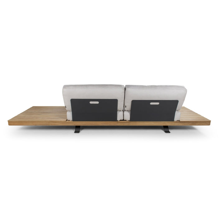 Praiano Sofa - BETACO Sofas - 3-Seater Sofa w/Side Table & Cushions / Black Aluminum / Teak / Cico 17 - HORNE