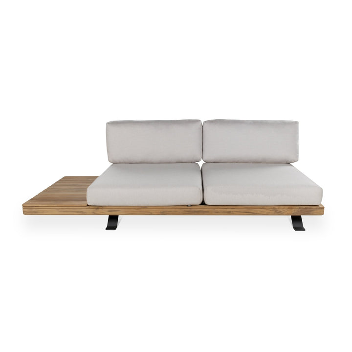 Praiano Sofa - BETACO Sofas - 3-Seater Sofa w/Side Table & Cushions / Black Aluminum / Teak / Cico 17 - HORNE