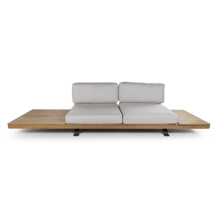 Praiano Sofa - BETACO Sofas - 3-Seater Sofa w/Side Table & Cushions / Black Aluminum / Teak / Cico 17 - HORNE