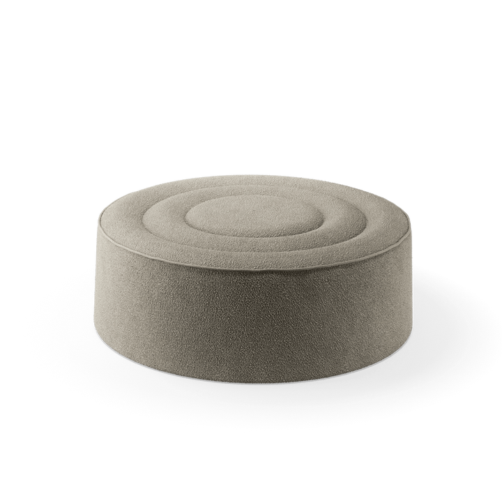 Praline Pouf - Ø122 - Woud Stools + Benches + Ottomans - Textaafoam Alpine - Ivory 101 - HORNE