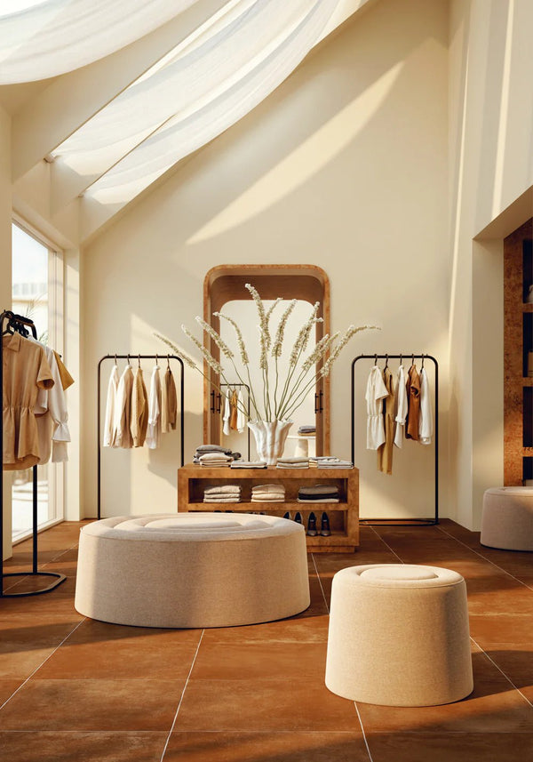 Praline Pouf - Ø122 - Woud Stools + Benches + Ottomans - Textaafoam Alpine - Ivory 101 - HORNE