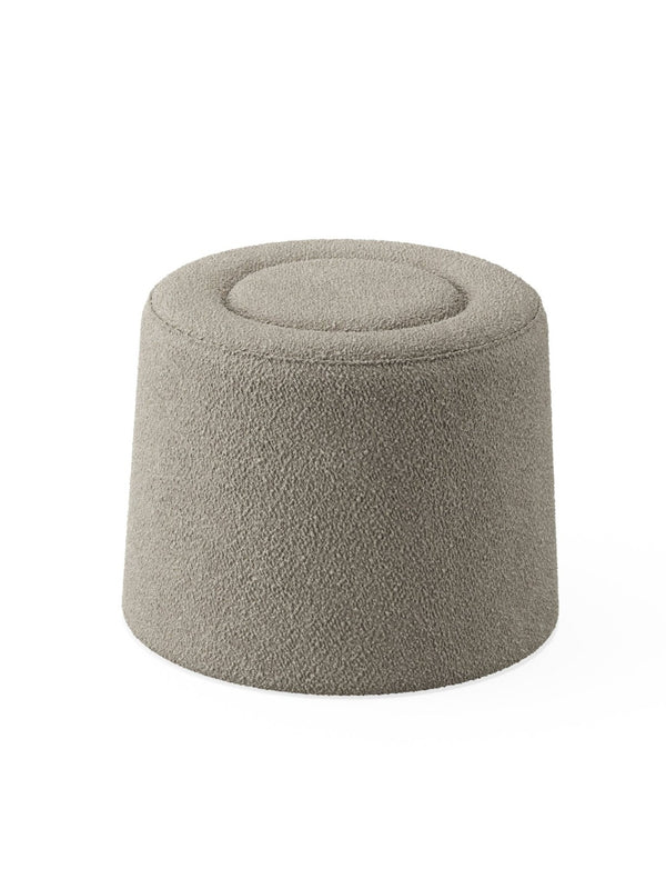 Praline Pouf - Ø20" - Woud - Stools + Benches + Ottomans - Alpine 01 (Textaafoam) bouclé - HORNE