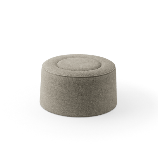 Praline Pouf - Ø78 - Woud Stools + Benches + Ottomans - Textaafoam Alpine - Ivory 101 - HORNE