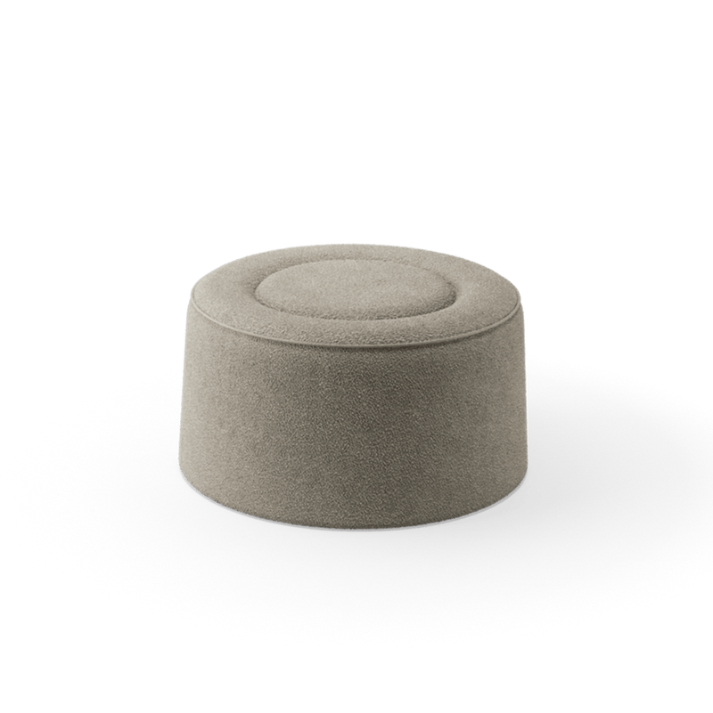 Praline Pouf - Ø78 - Woud Stools + Benches + Ottomans - Textaafoam Alpine - Ivory 101 - HORNE