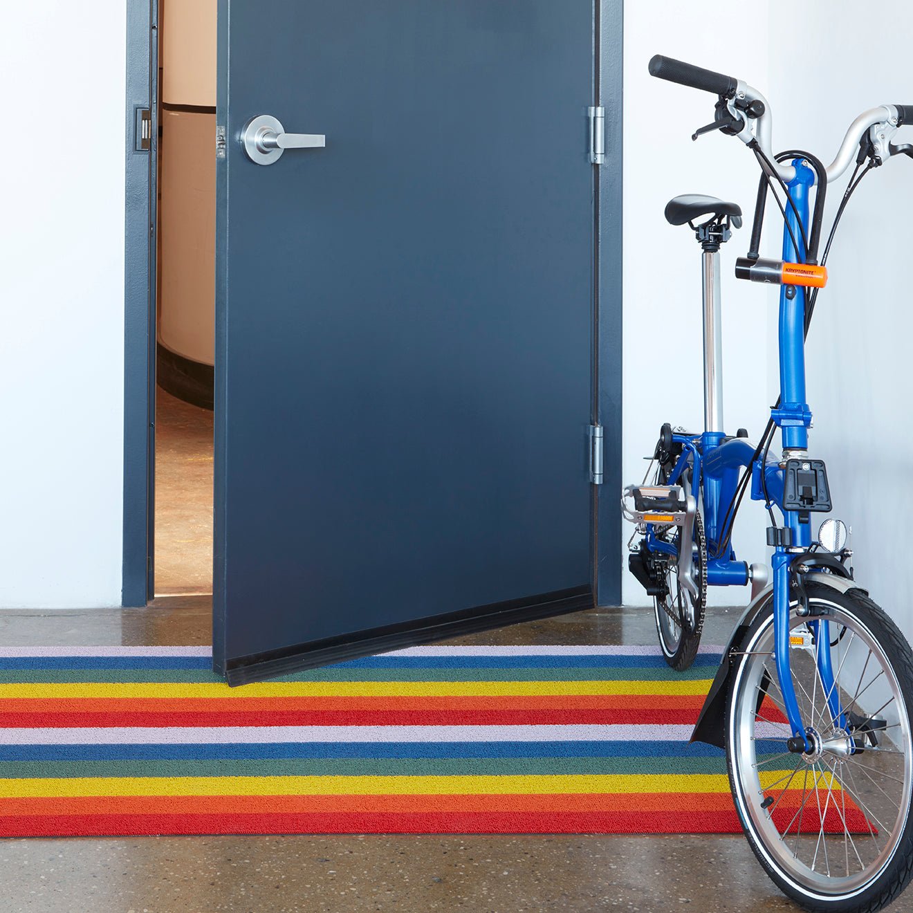 Pride Stripe Shag Rug in Rainbow