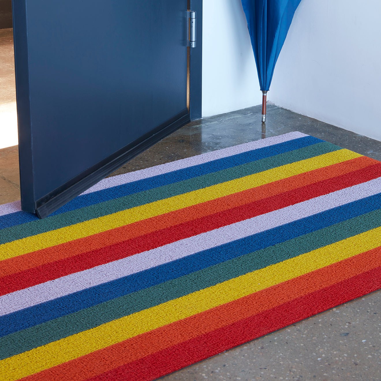 Pride Stripe Shag Rug in Rainbow