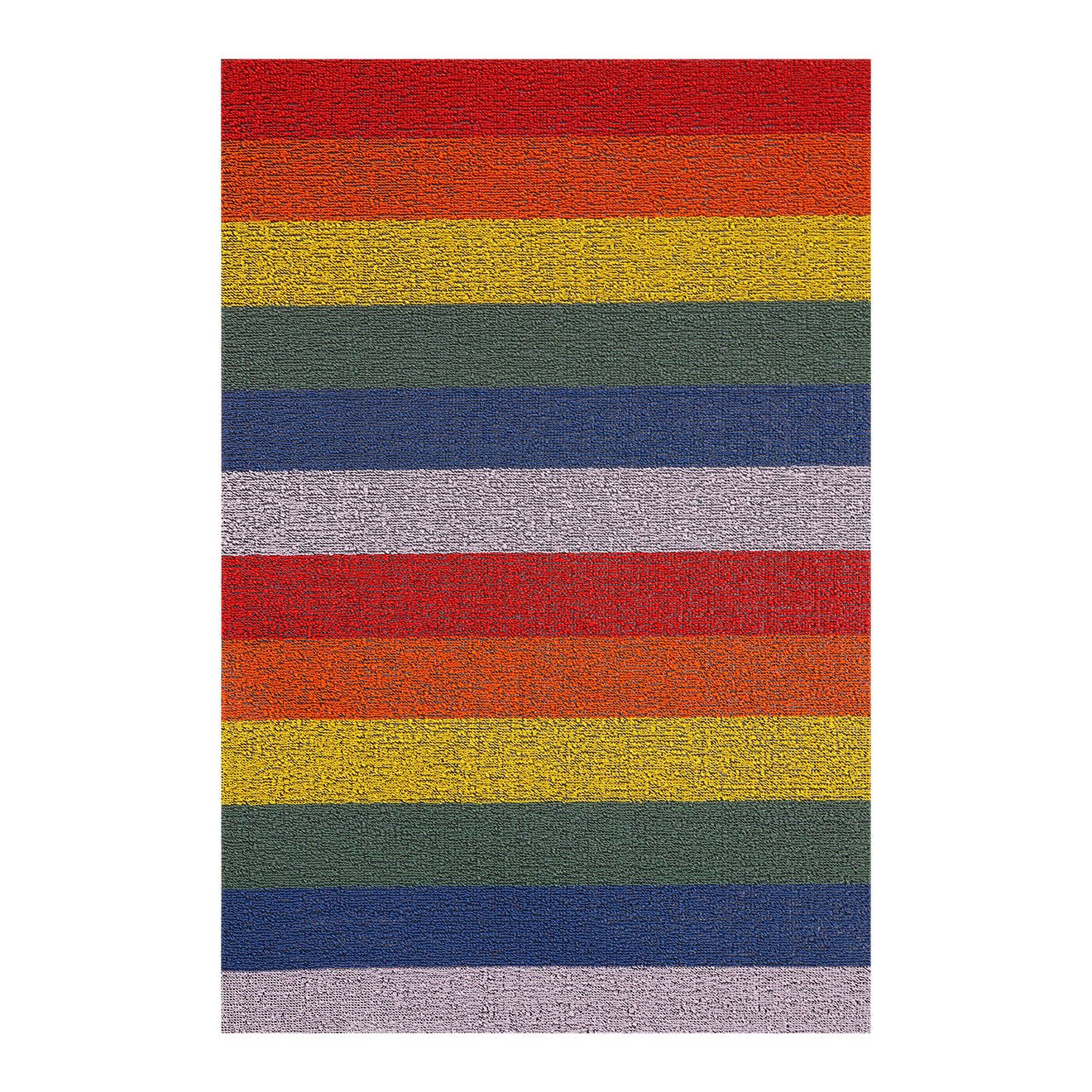 Pride Stripe Shag Rug in Rainbow