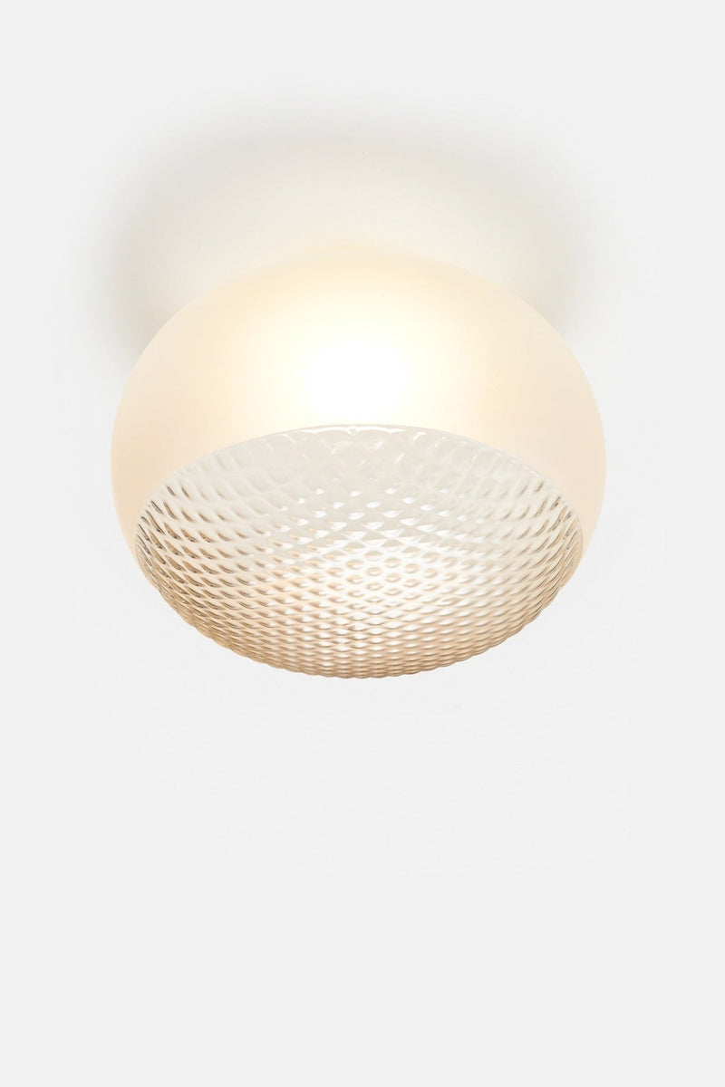 Print Flush Mount - RBW Lighting - Small Globe - Clear/Frosted Glass - 2700K (warm white) - HORNE