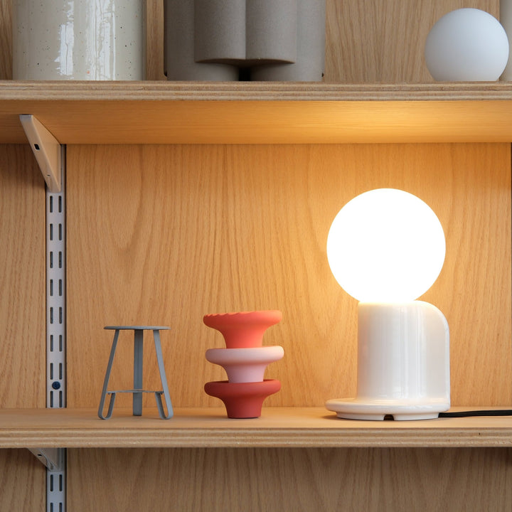 Q Lamp - Misewell Lamps - White Glossy - HORNE