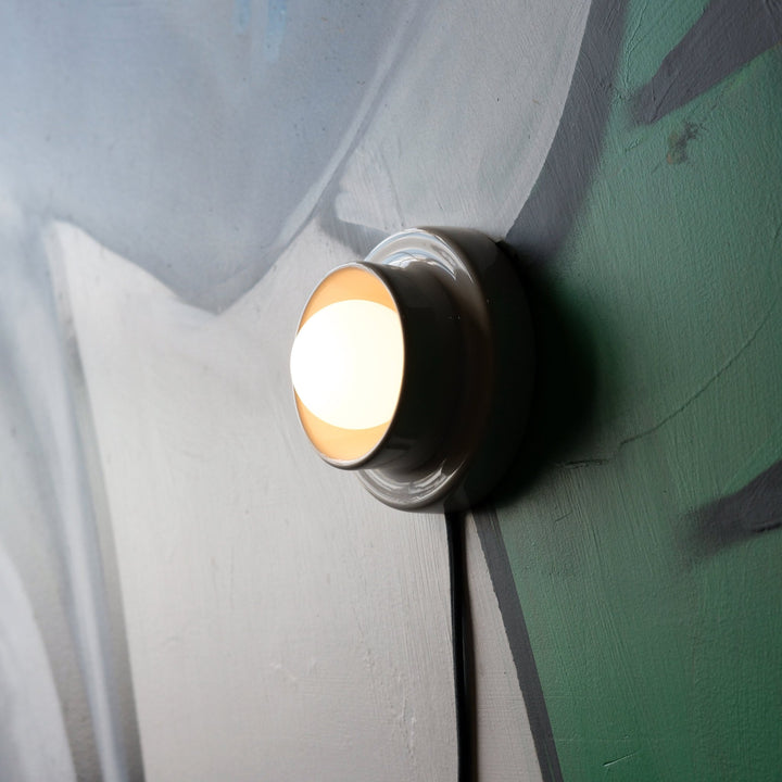 Q Sconce - Misewell Lamps - White Glossy - Plug in (includes 10' cord with on/off switch) - HORNE