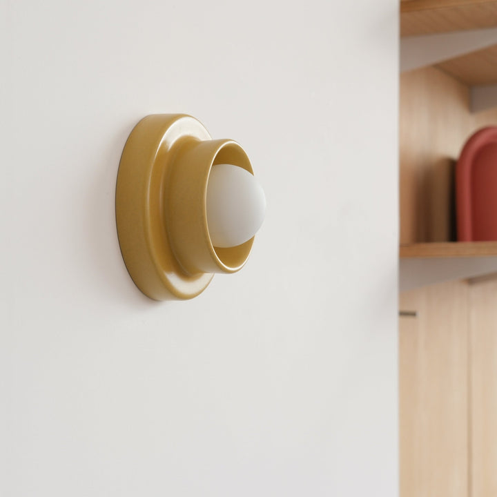Q Sconce - Misewell Lamps - Yellow - Plug in (includes 10' cord with on/off switch) - HORNE