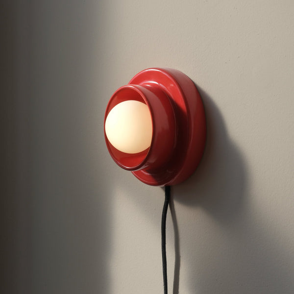 Q Sconce - Misewell Lamps - Red - Plug in (includes 10' cord with on/off switch) - HORNE
