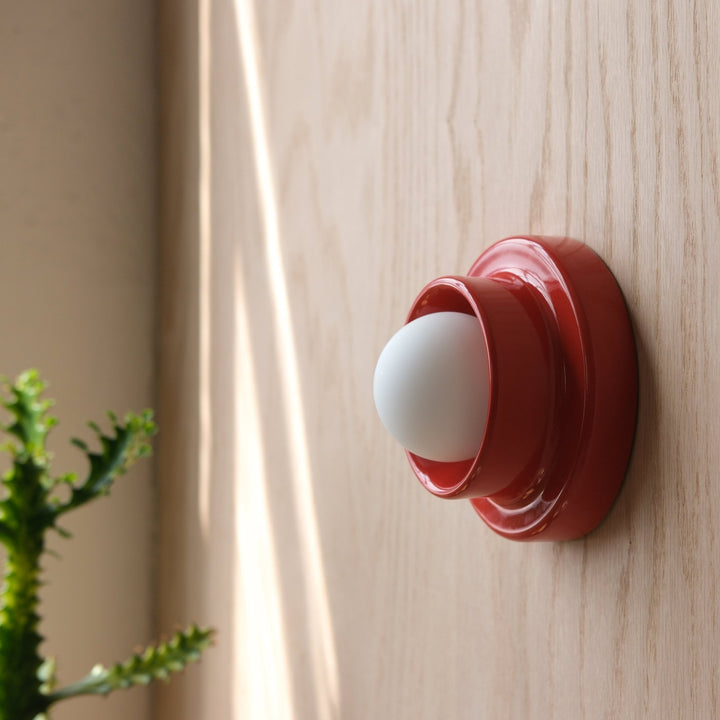 Q Sconce - Misewell Lamps - Red - Plug - in (Dimmable) - HORNE