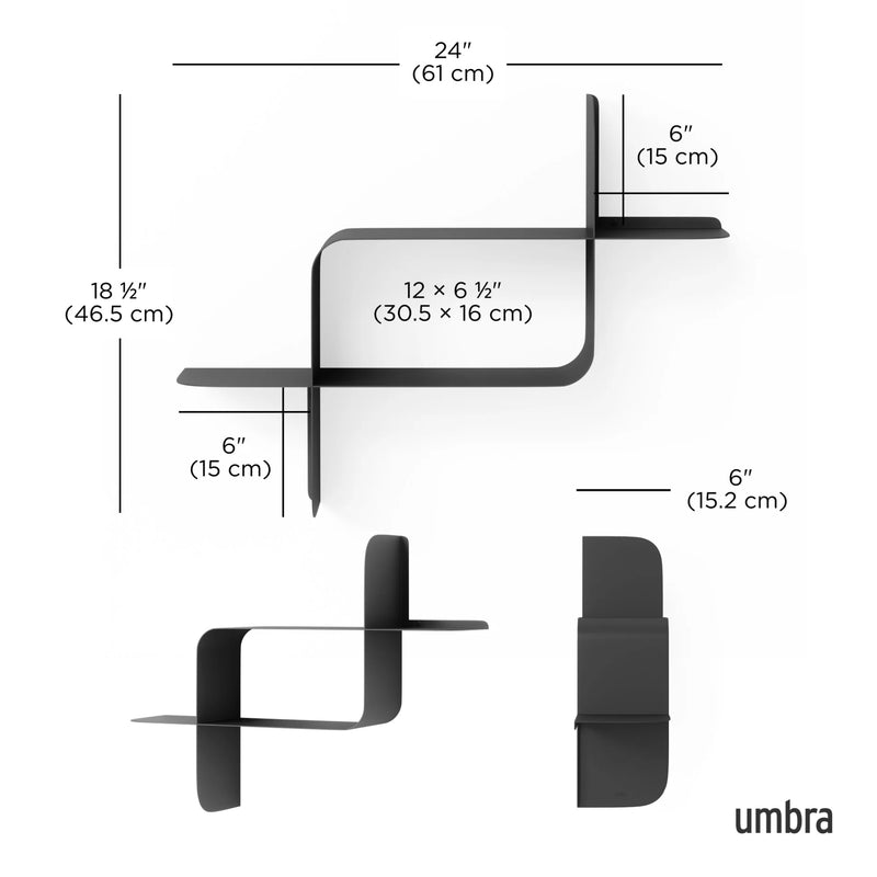 Montage Metal Wall Shelves - Set of 2