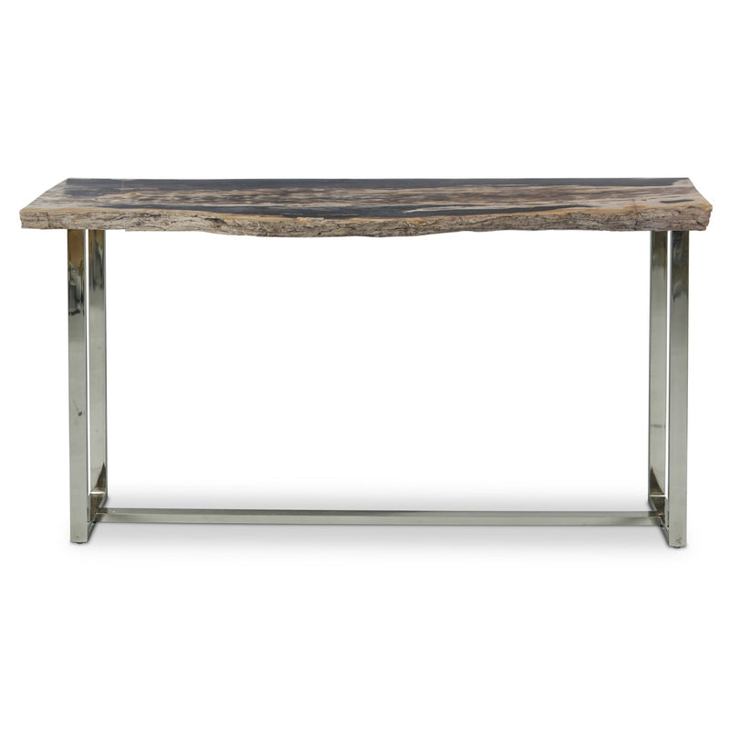 Raw Console - Urbia Tables - Natural Dark - Polished Stainless Steel - HORNE