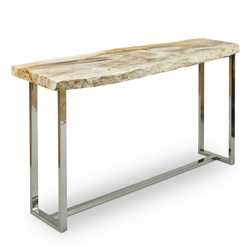 Raw Console - Urbia Tables - Natural Dark - Polished Stainless Steel - HORNE