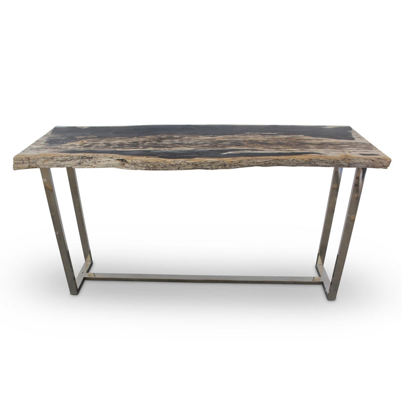 Raw Console - Urbia Tables - Natural Dark - Polished Stainless Steel - HORNE