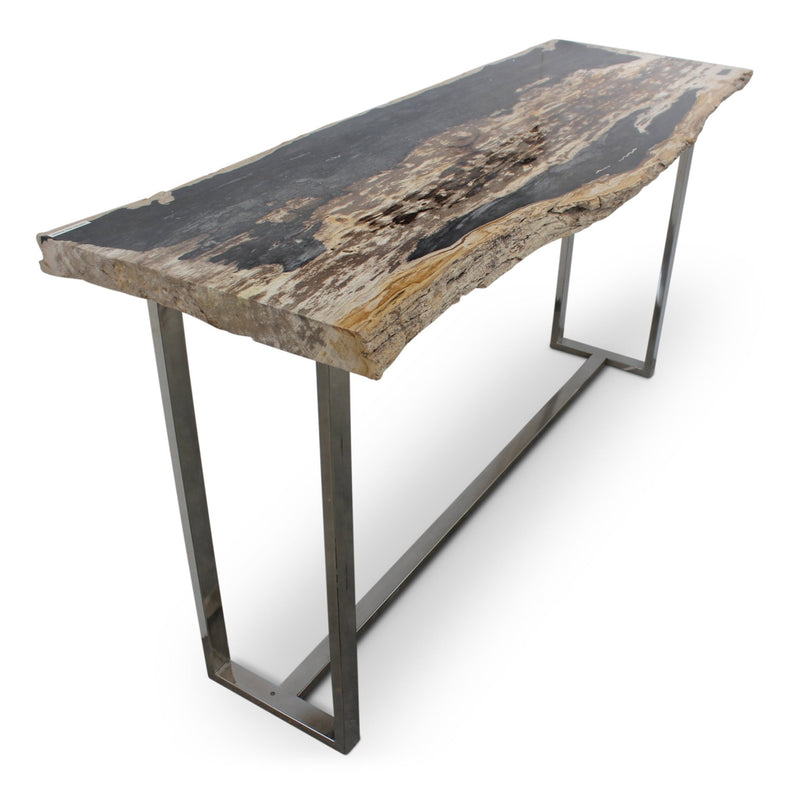 Raw Console - Urbia Tables - Natural Dark - Polished Stainless Steel - HORNE