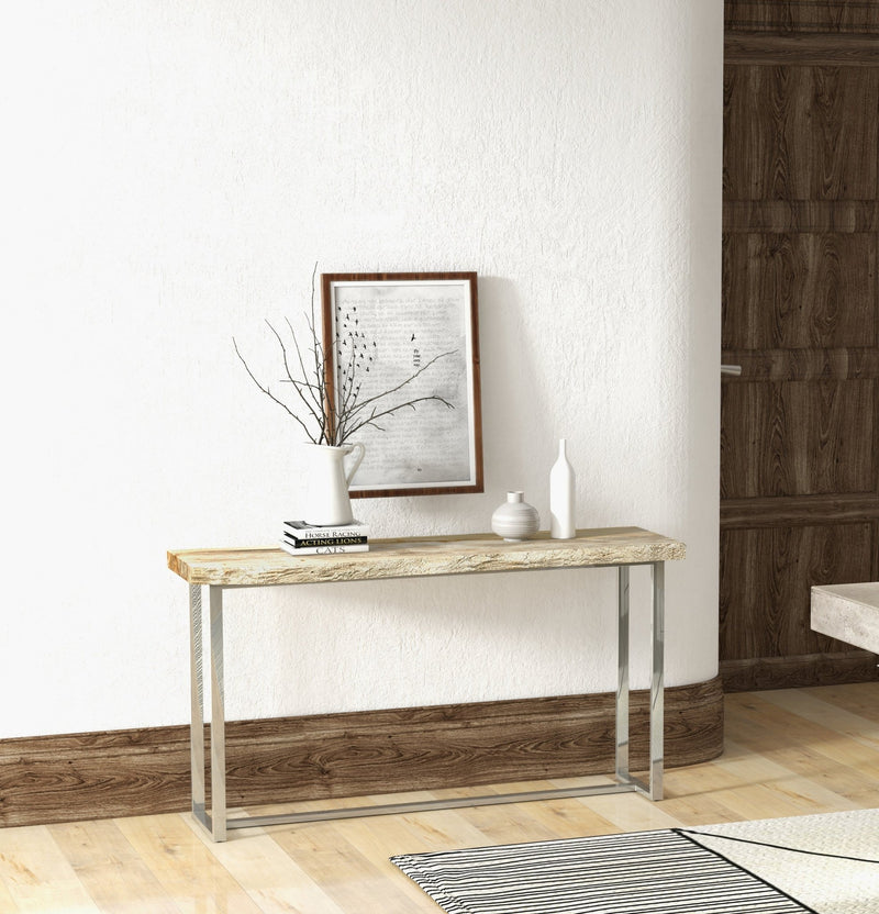 Raw Console - Urbia Tables - Natural Dark - Polished Stainless Steel - HORNE