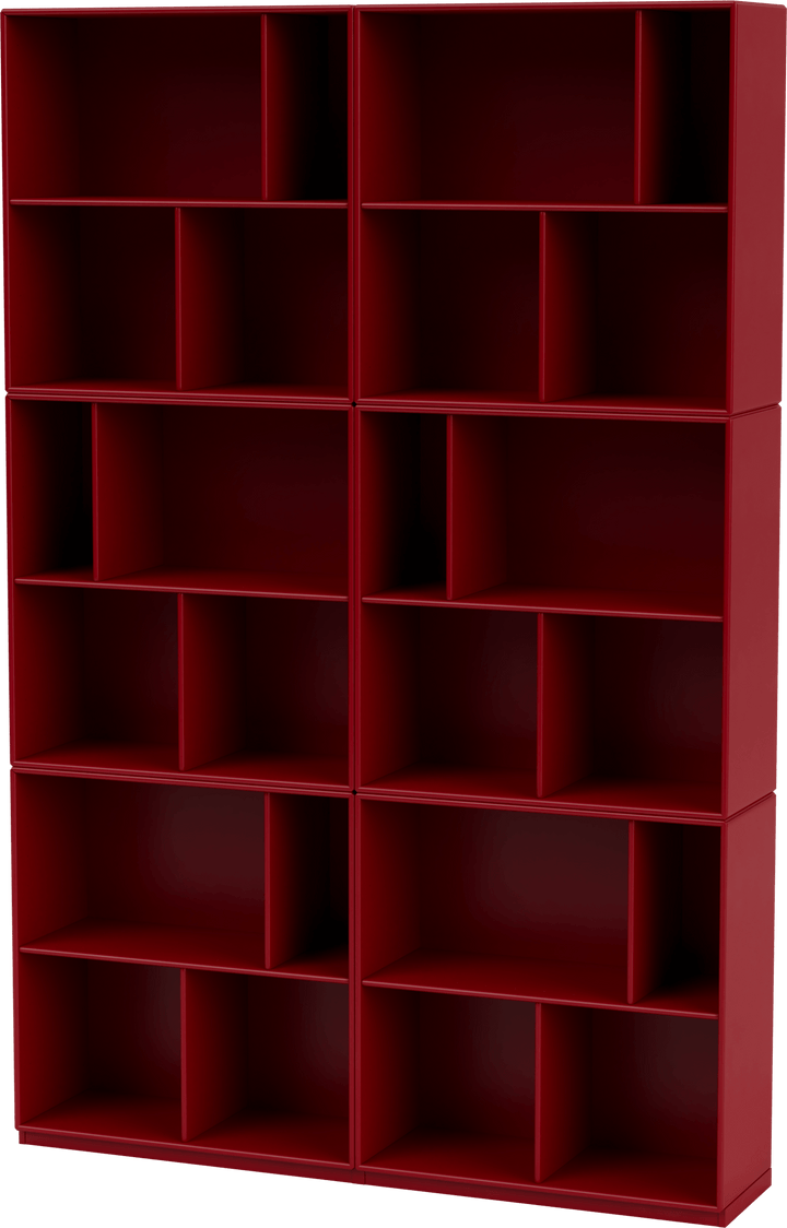 Read Spacious Bookshelf - With Plinth Base - Montana - Shelving - Beetroot - 1.2" - HORNE