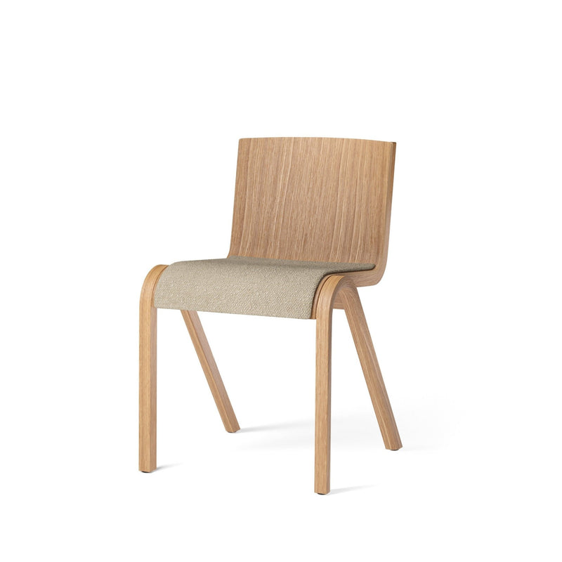 Ready Dining Chair - Upholstered Seat - Audo Copenhagen - Chairs - Red - Stained Oak - Boucle 02 - HORNE