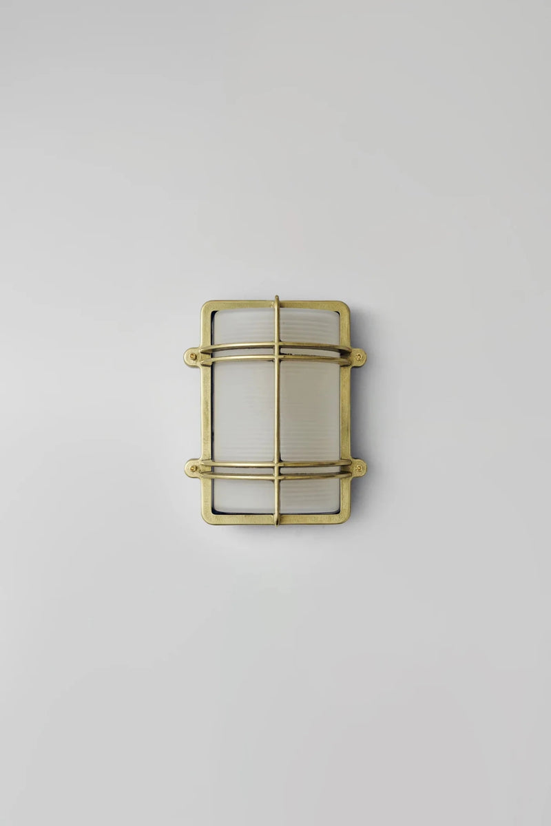 Rectangular Bulkhead 7373 - Davey Lighting Wall Sconces - Natural Brass - HORNE