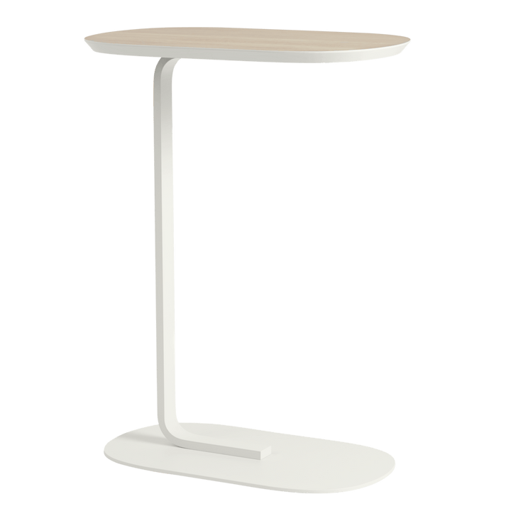 Relate Side Table - Muuto Bedside Tables - Large - Oak Laminate/Off - White - HORNE