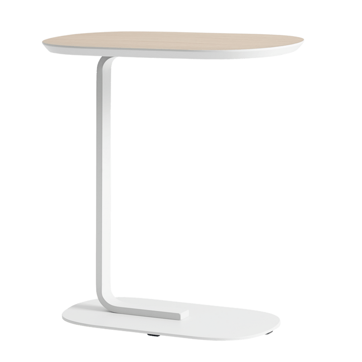Relate Side Table - Muuto Bedside Tables - Small - Oak Laminate/Off - White - HORNE