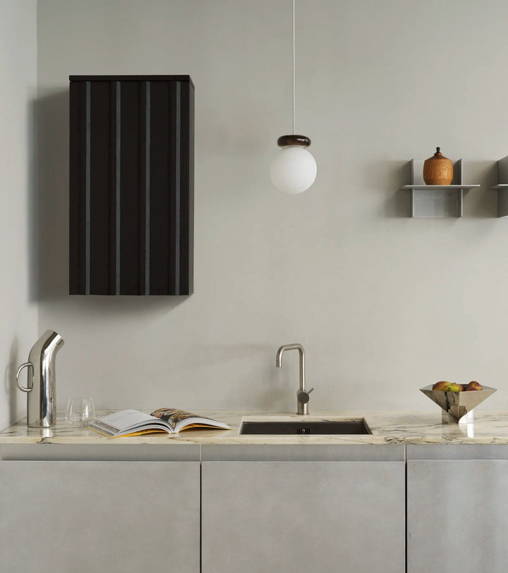 Rib Wall Cabinet - Normann Copenhagen Sideboards & Cabinets - Soft Black - HORNE