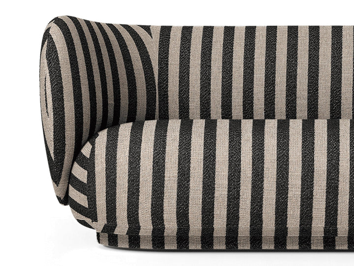 Rico 3 Seater Sofa - Louisiana - Ferm Living Sofas - Sand/Black - HORNE