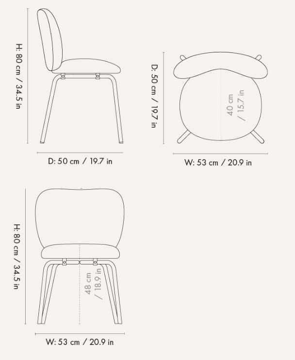 Rico Chair - Ferm Living Chairs - Soft Bouclé - Off - White/Sand - HORNE