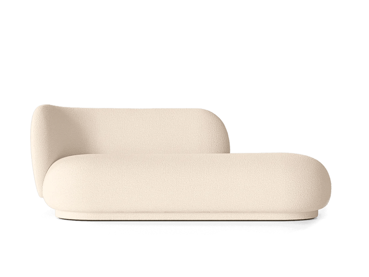 Rico Divan Left - Ferm Living Sofas - Wool Bouclé - Off - White - HORNE