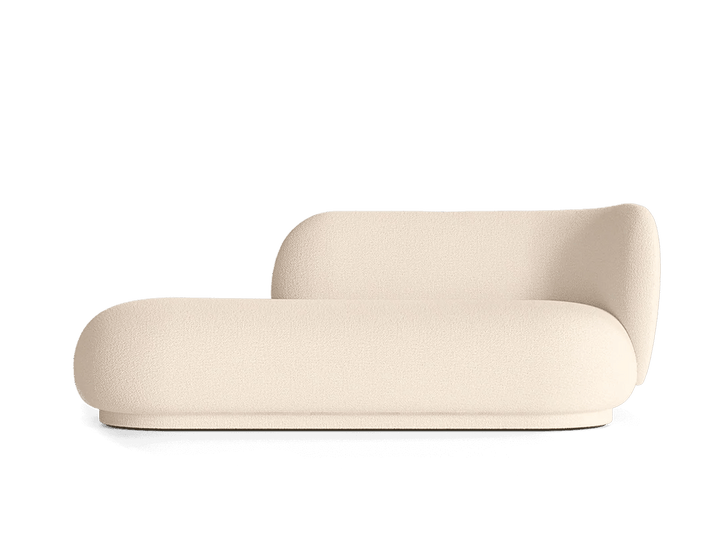 Rico Divan Right - Ferm Living Sofas - Wool Bouclé - Off - White - HORNE