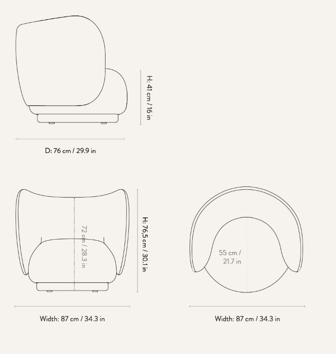 Rico Lounge Chair - Louisiana - Ferm Living Chairs - Sand/Black - HORNE