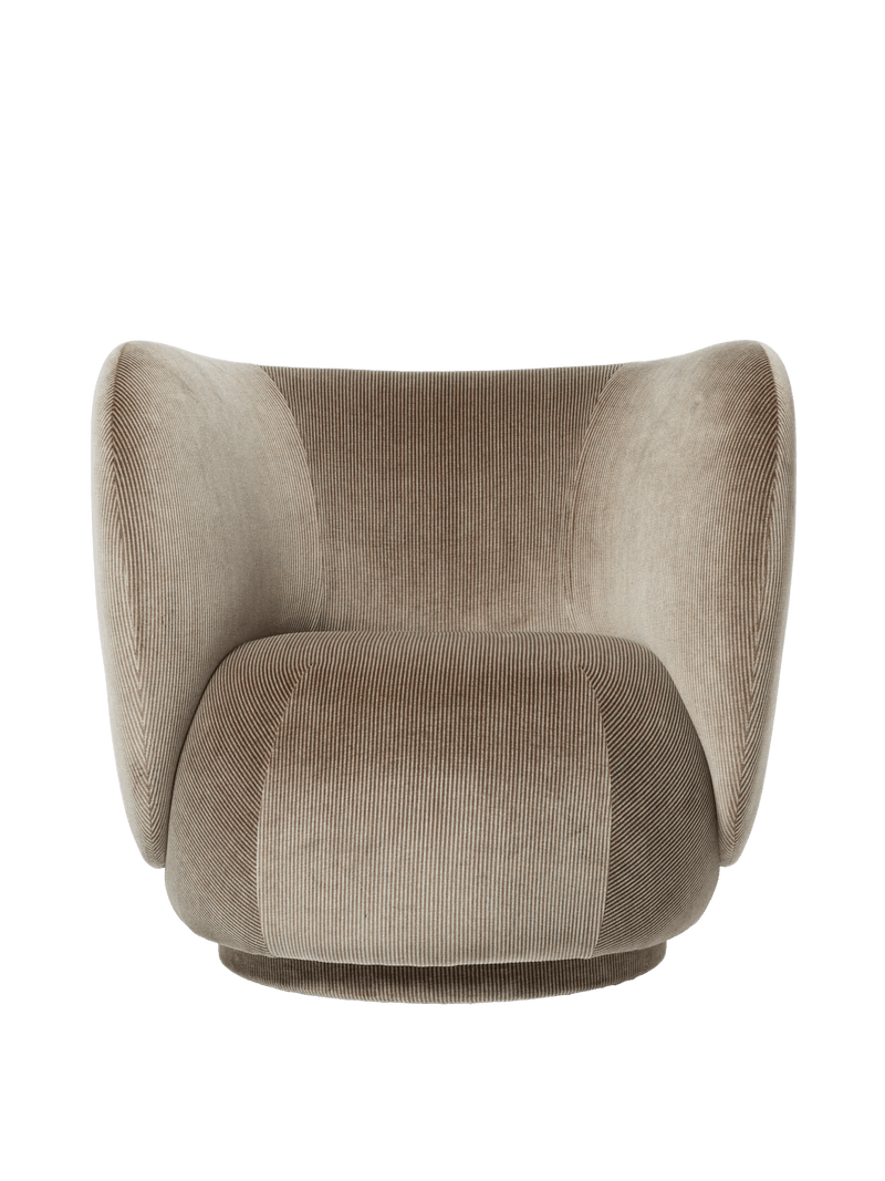 Rico Lounge Chair - Swivel - Ferm Living Chairs - Bouclé - Off - White - HORNE