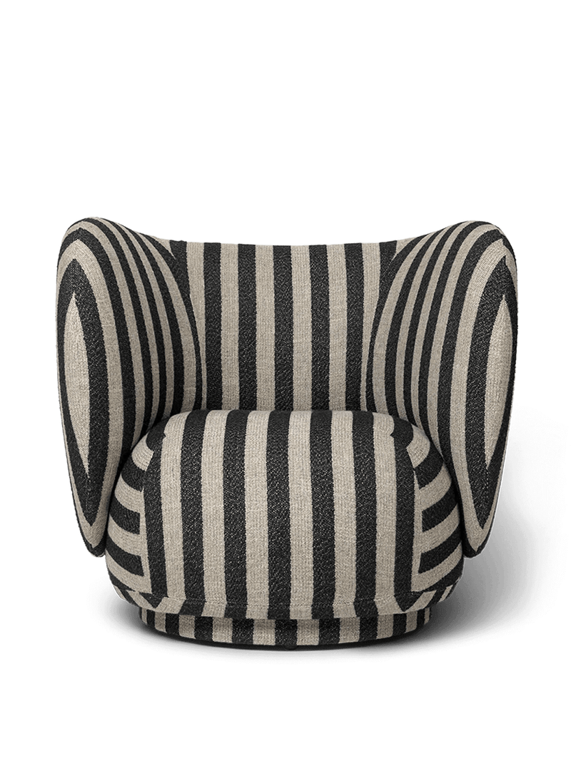 Rico Lounge Chair - Swivel - Ferm Living Chairs - Bouclé - Off - White - HORNE