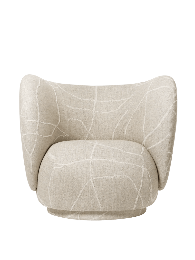 Rico Lounge Chair - Swivel - Ferm Living Chairs - Bouclé - Off - White - HORNE