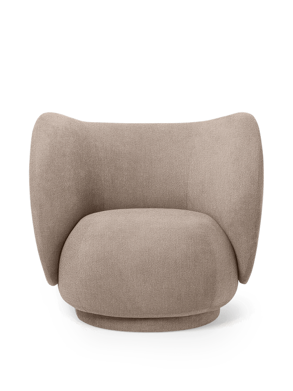 Rico Lounge Chair - Swivel - Ferm Living Chairs - Bouclé - Sand - HORNE