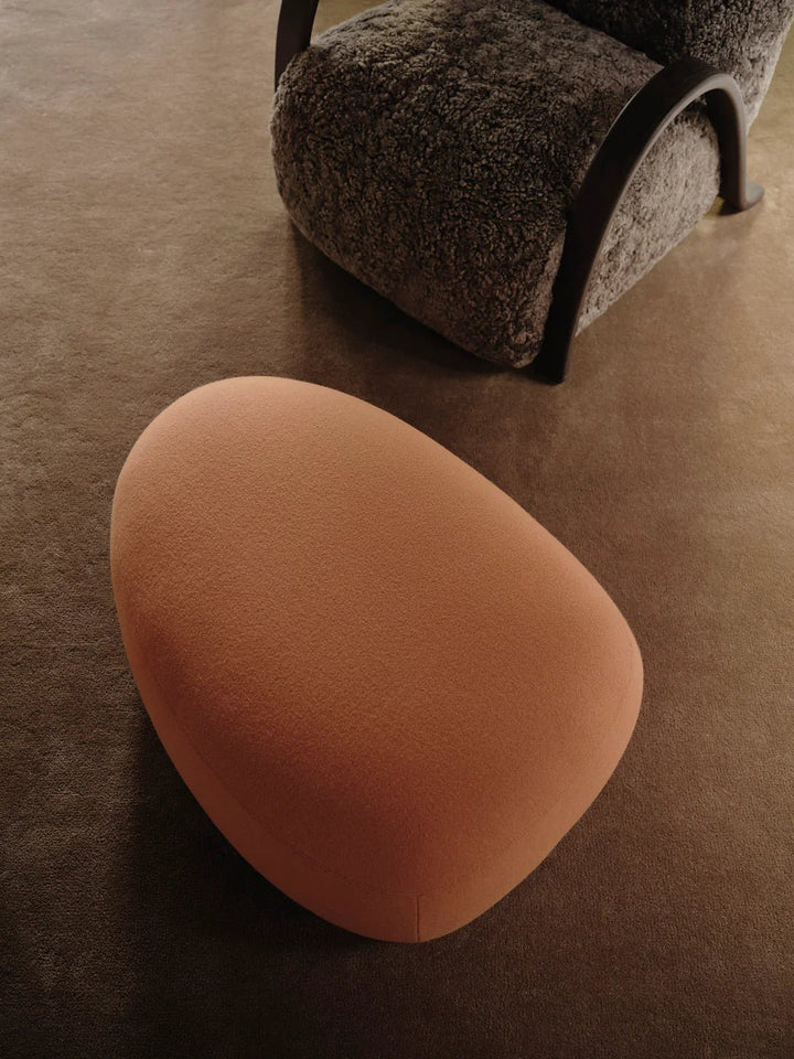 Rico Lounger Pouf - Ferm Living Stools + Benches + Ottomans - Bouclé - Off - white - HORNE