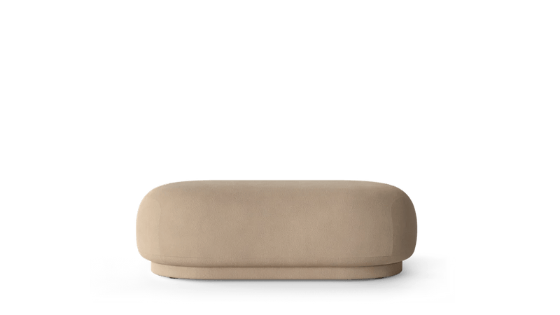 Rico Ottoman - Ferm Living Stools + Benches + Ottomans - Soft Bouclé - Natural - HORNE